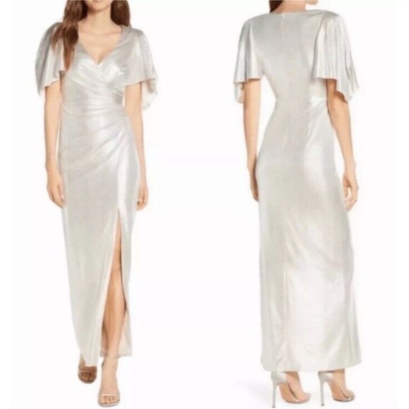 Eliza J Metallic Black Maxi Dress - Picture 2 of 16